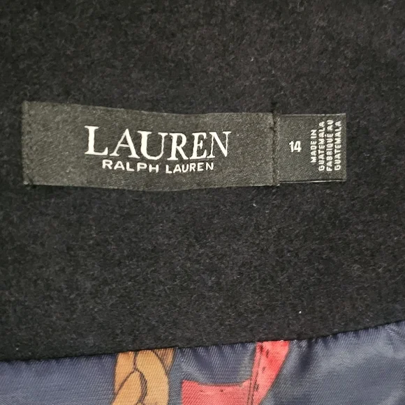 Ralph Lauren Alecia Regal Navy Coat Gold Crest Size 14 - Picture 8 of 11